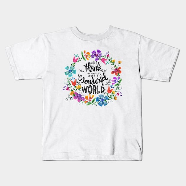 And I Think To Myself What A Wonderful World Hippie Flower Kids T-Shirt by Raul Caldwell